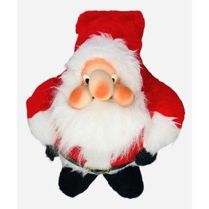 Vintage Santa Plush Christmas Doll Rennoc 1982 Stuffed Figure Gnome Rubber Face